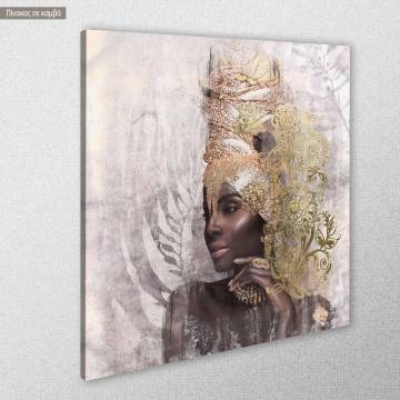 Canvas print Black lady, golden details 2