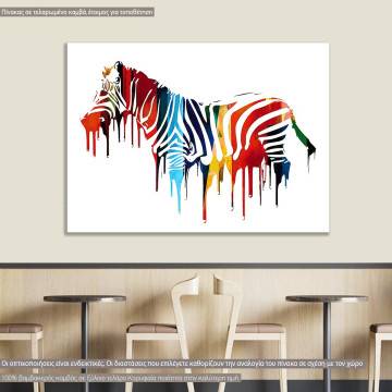 Canvas print Rainbow zebra I