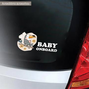 Baby car sticker Cute bird on board