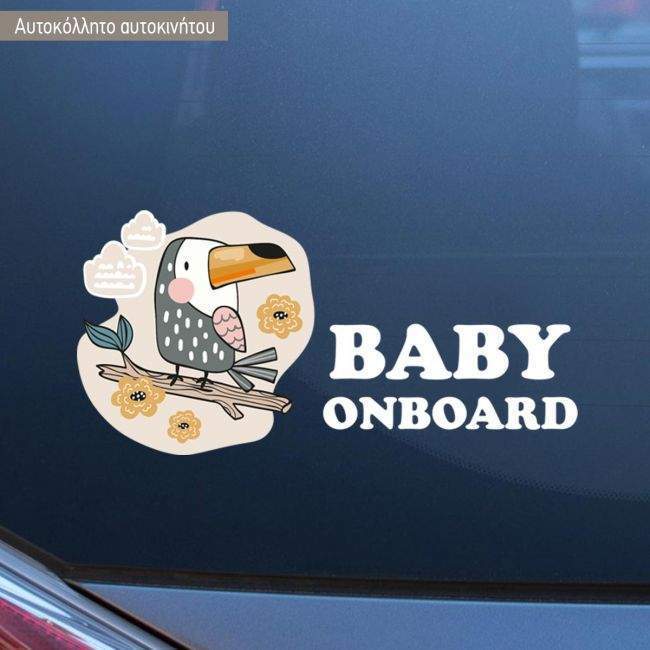 Baby car sticker Cute bird on board