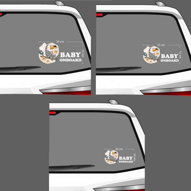 Baby car sticker Cute bird on board