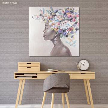 Canvas print Flowers and butterflies