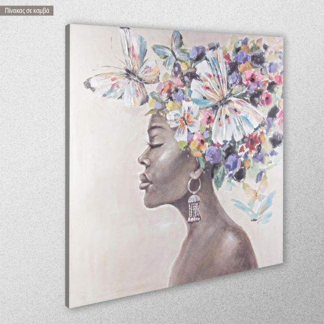 Canvas print Flowers and butterflies