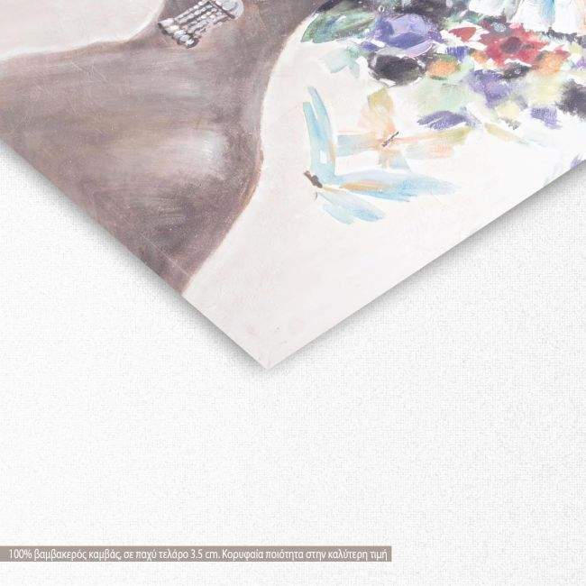 Πίνακας σε καμβά  Flowers and butterflies, τετράγονος , λεπτομέρεια