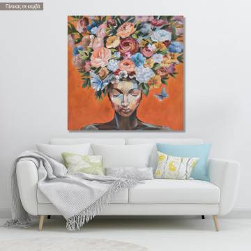 Canvas print Flowered woman
