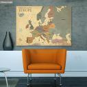 Canvas print Map of Europe textured vintage