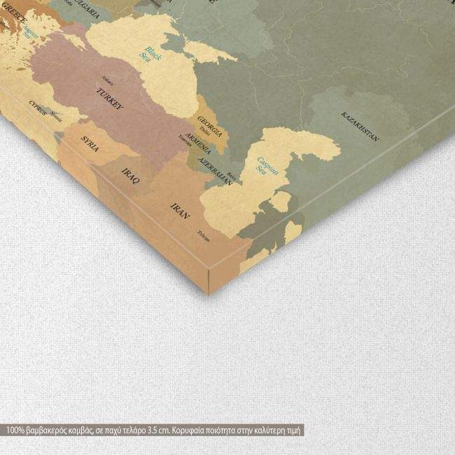 Canvas print Map of Europe textured vintage