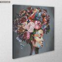 Πίνακας σε καμβά  Flowered woman I, τετράγονος, κοντινό