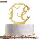 Cake topper Initials abstract