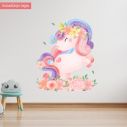 Kids wall stickers Unicorn with flowers