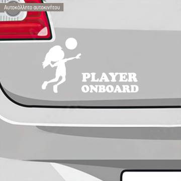 Car sticker volleyball player onboard 2