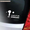 Car sticker Golfer player onboard
