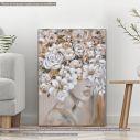 Πίνακας σε καμβά, Flowered woman on brown