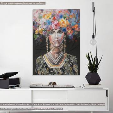 Πίνακας σε καμβά, Flowered Lady