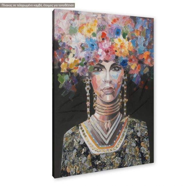 Πίνακας σε καμβά, Flowered Lady, καμβάς 6