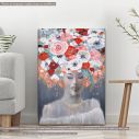 Canvas print, Flowered woman on gray I