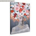 Canvas print, Flowered woman on gray I