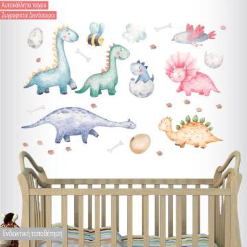 Kids wall stickers Watercolor Dinosaurs 2