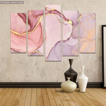 Canvas print Pink marble texture five panels