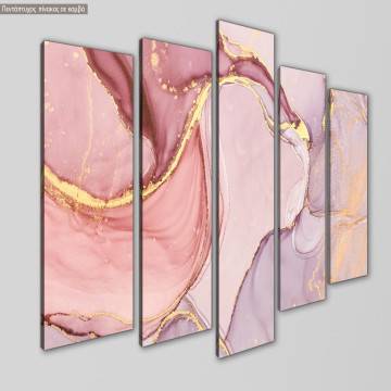 Canvas print Pink marble texture five panels 2