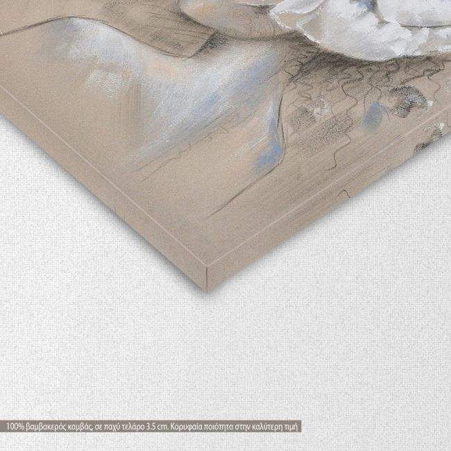 Πίνακας σε καμβά Flowered woman coal drawing, δίπτυχος, λεπτομέρεια