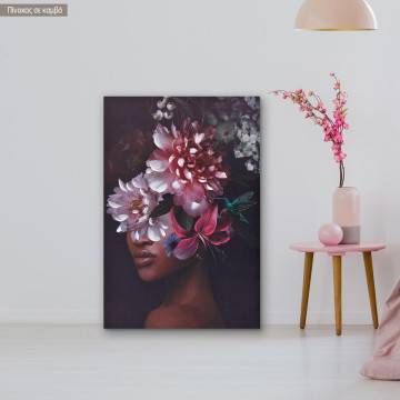 Canvas print, Flowered woman on purple I