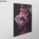 Canvas print, Flowered woman on purple I
