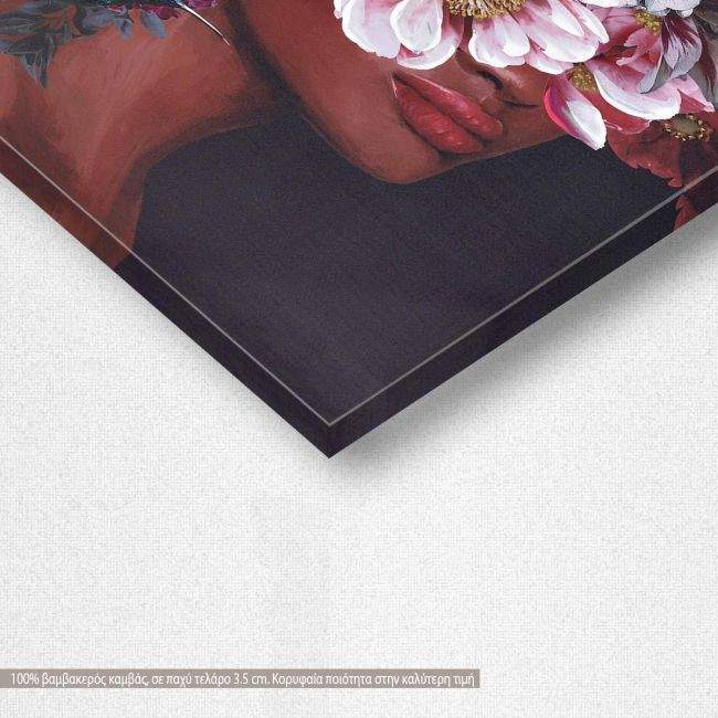 Canvas print, Flowered woman on purple II