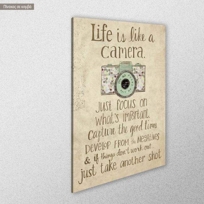 Canvas print Life is like a camera
