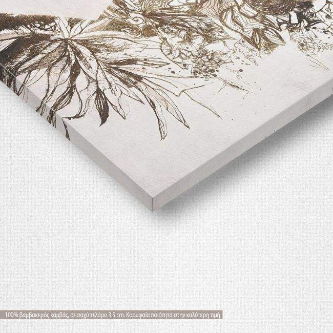 Πίνακας σε καμβά Surrealistic figure in golden texture, λεπτομέρεια