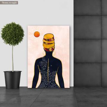 Πίνακας σε καμβά, African woman facing the sun