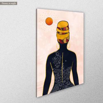 Πίνακας σε καμβά African woman facing the sun Καμβάς τελαρωμένος Όψη 1 2