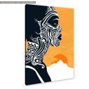 Canvas print, African woman at sunset