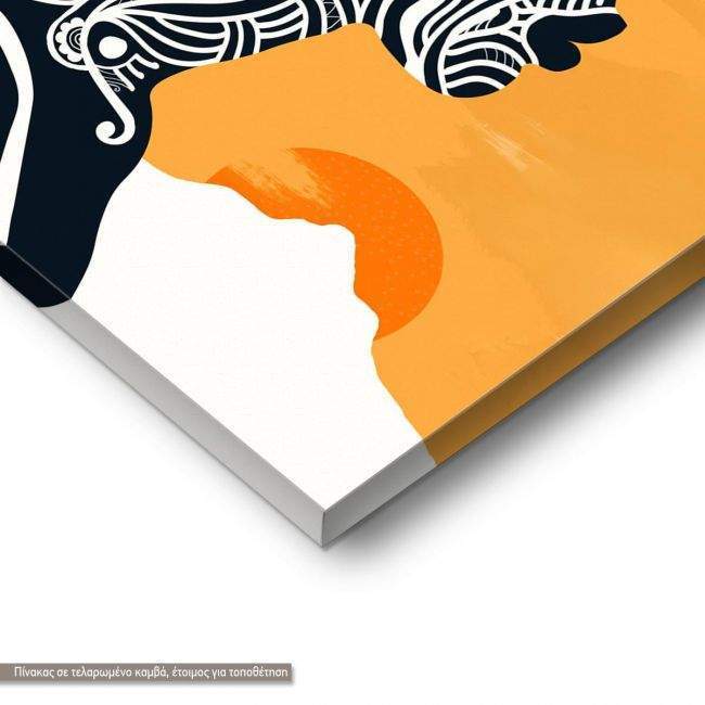 Canvas print, African woman at sunset