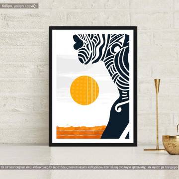 African woman at sunrise, Poster