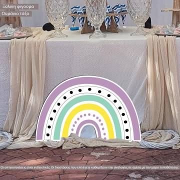 Wooden figure printed Rainbow Purple art