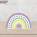 Wooden figure printed Rainbow Purple art
