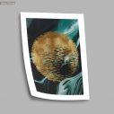 Abstract gold moon, poster