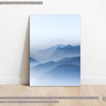 Canvas print, Misty blue mountains