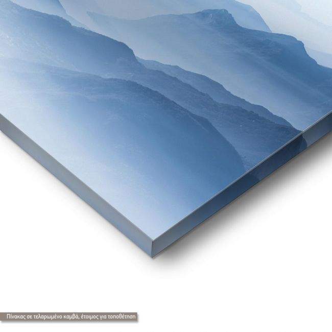 Πίνακας σε καμβά, Misty blue mountains, λεπτομέρεια