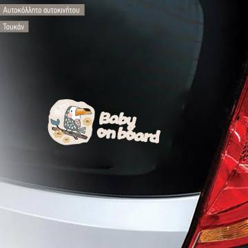 Car sticker Happy Toucan on board