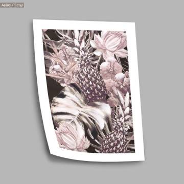 Leaves, flowers and pineapples, poster 2