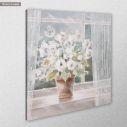 Canvas print White flowers by the window