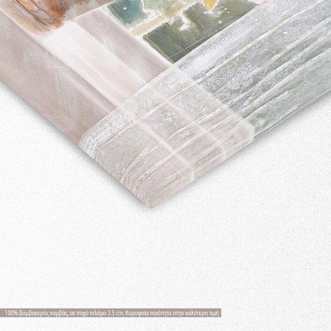 Πίνακας σε καμβά White flowers by the window, λεπτομέρεια