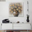 Canvas print Gold roses in a Vase