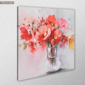 Canvas print Vase with red flowers 2