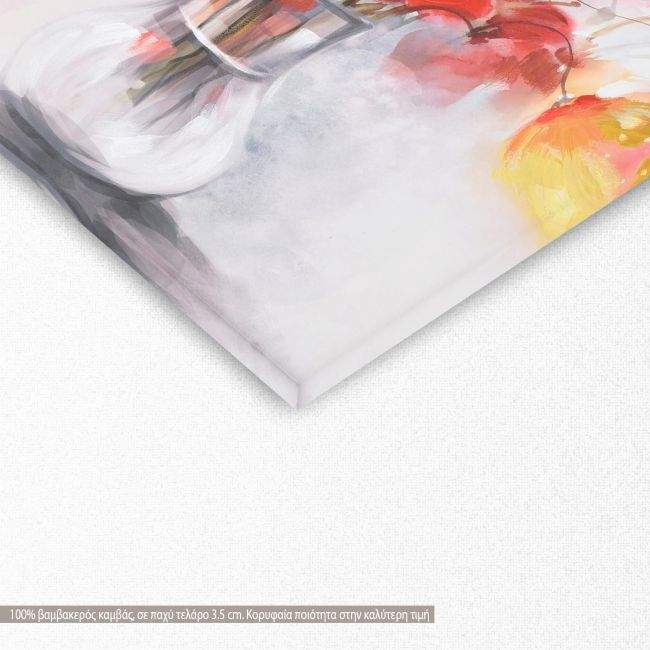 Canvas print Vase with red flowers