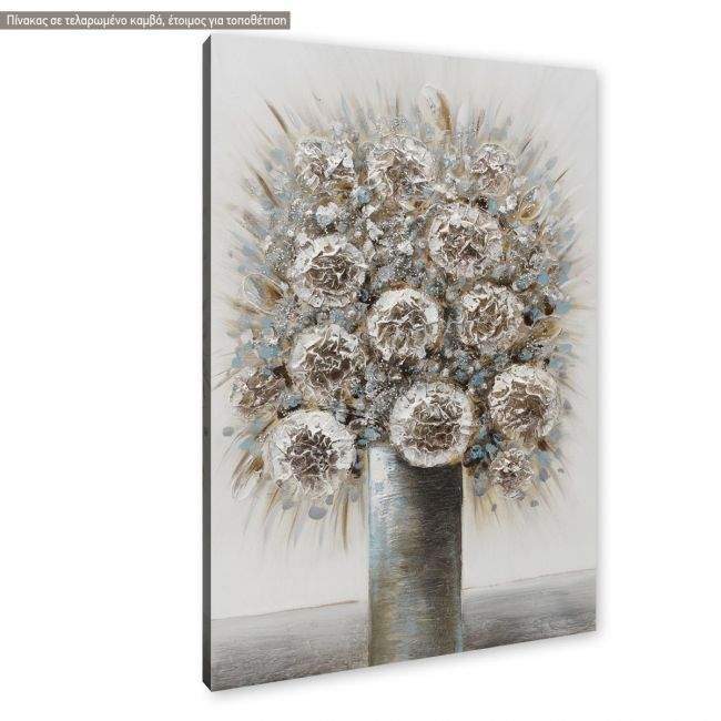 Canvas print, Vase with flowers, brown details
