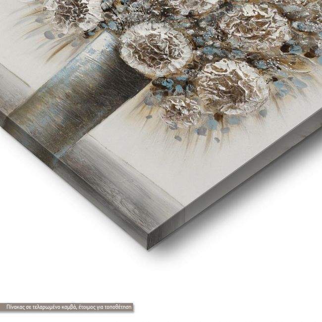 Canvas print, Vase with flowers, brown details
