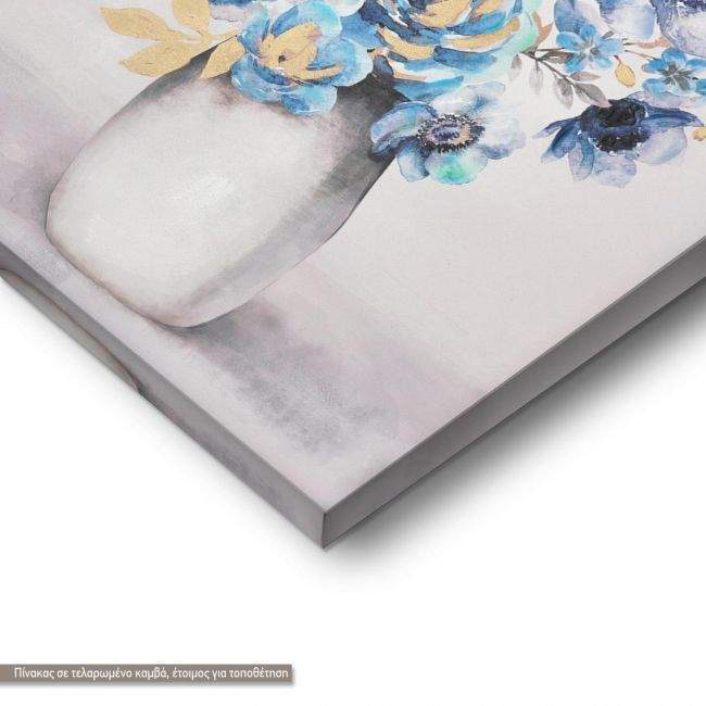 Canvas print, Vase with blue flowers